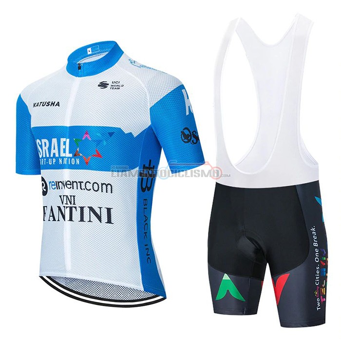 Abbigliamento Ciclismo Israel Cycling Academy Manica Corta 2020 Bianco e Blu